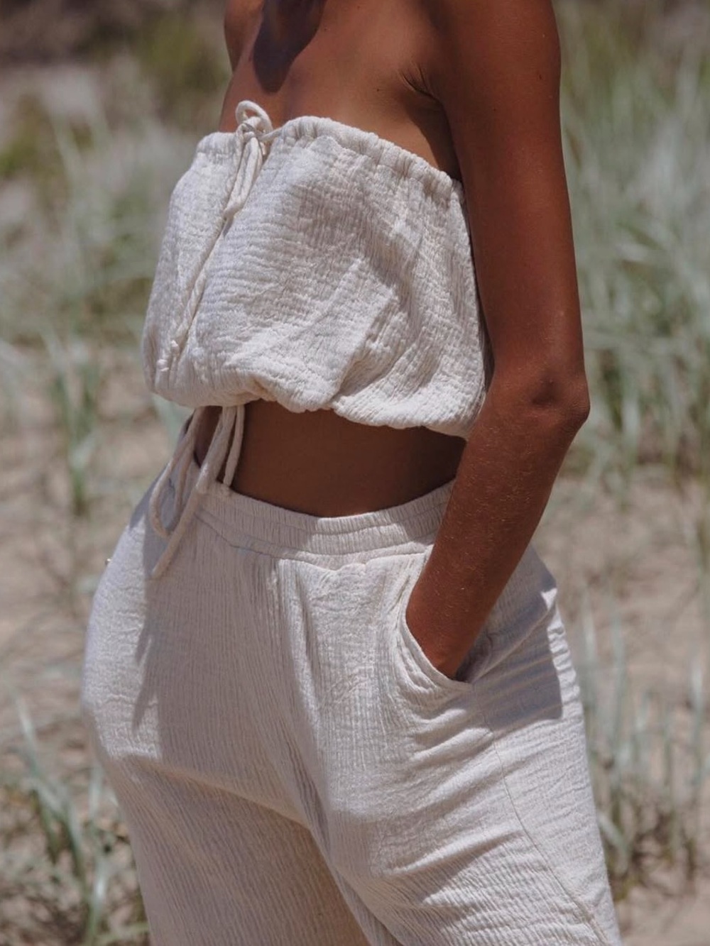 BAHHGOOSE Lola Top and Lana Pant Set in Wheat